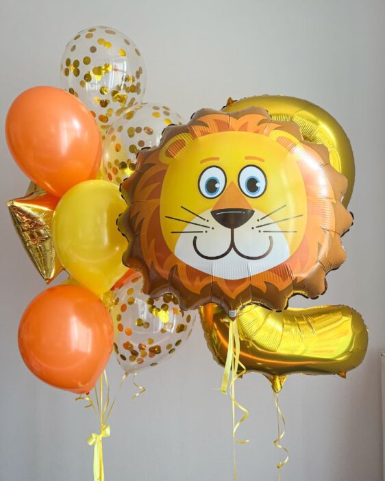 balonky lev zlute oranzove s heliem