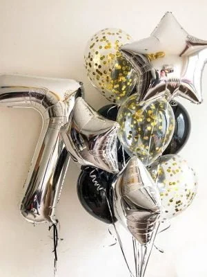 Narozeninová sada balónků Silver