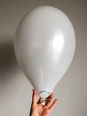 metallically white balloon