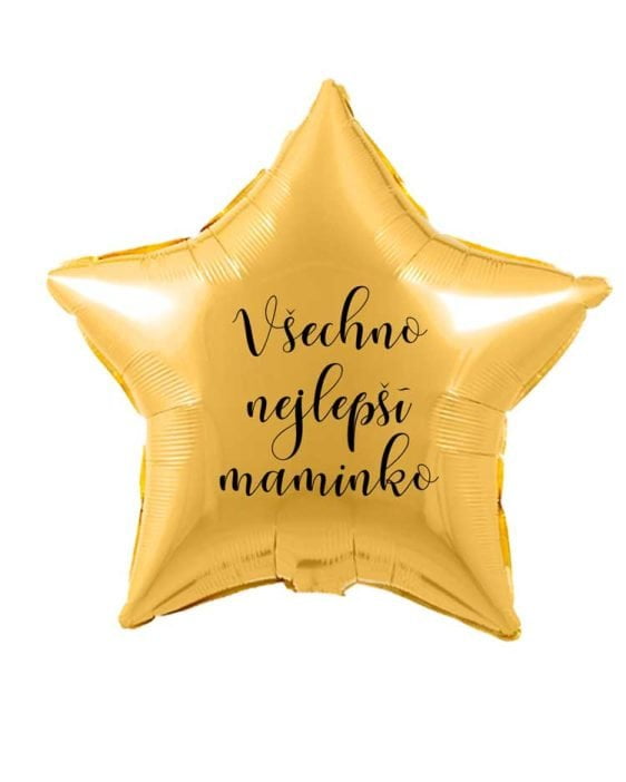 balonek zlata hvezda s napisem