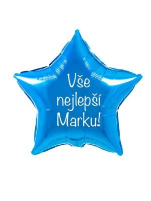 blue star balloon with helium