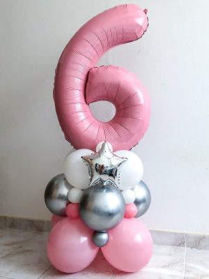 Pink balloon tower