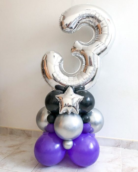 balloon decoration with number