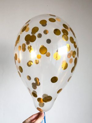 balonek s konfetami zlaty