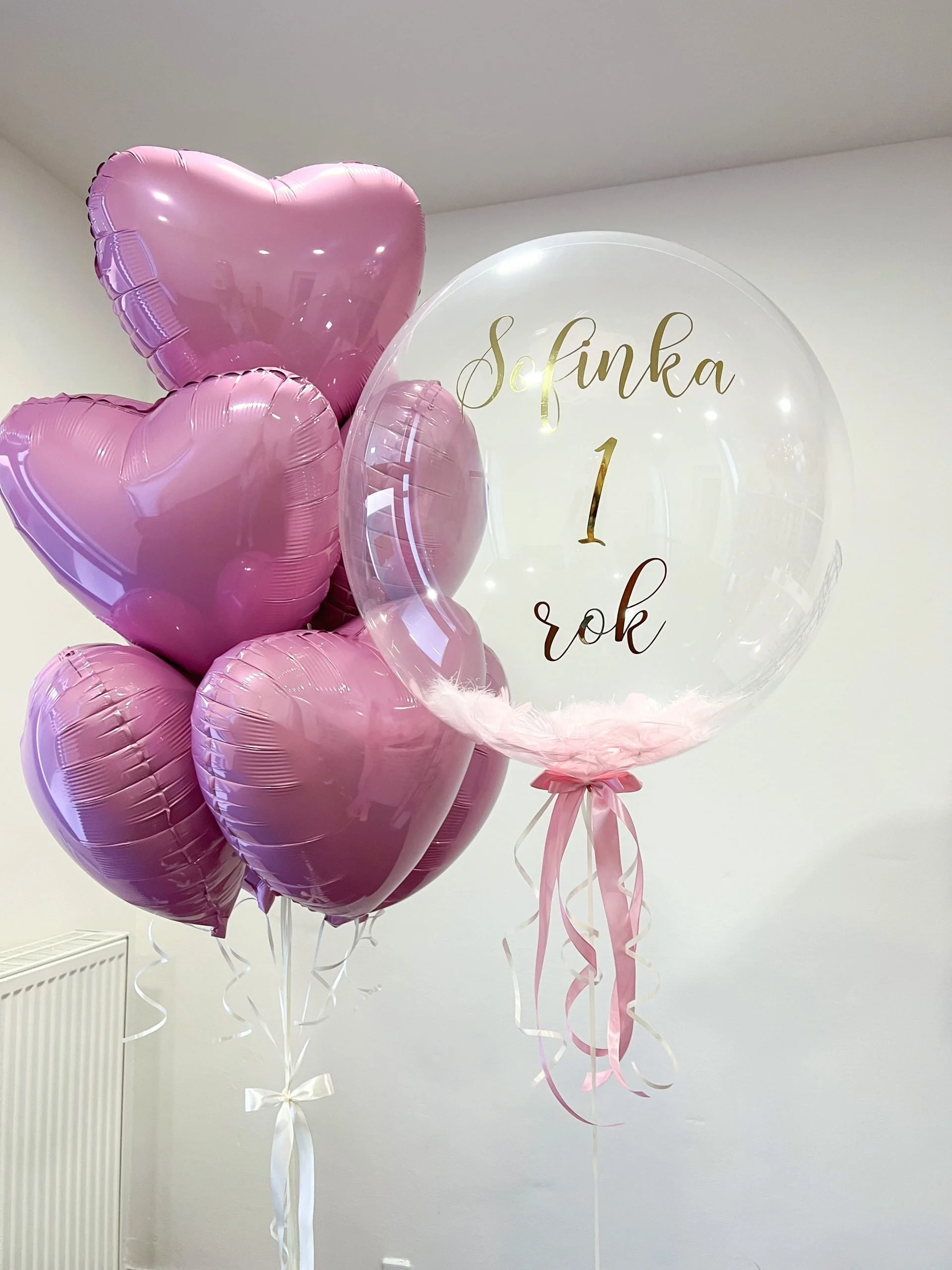 balonky srdicka a velky balonek s napisem