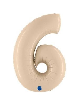 balonek cislo 6 kremovy