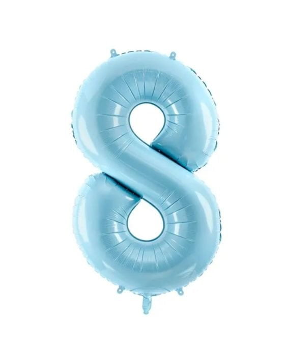 Balónek Číslo 8, Světle Modrý, 86 cm