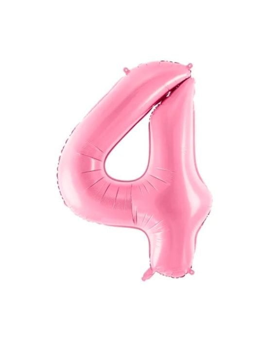 Balónek Číslo 4, Světle Růžový, 86 cm