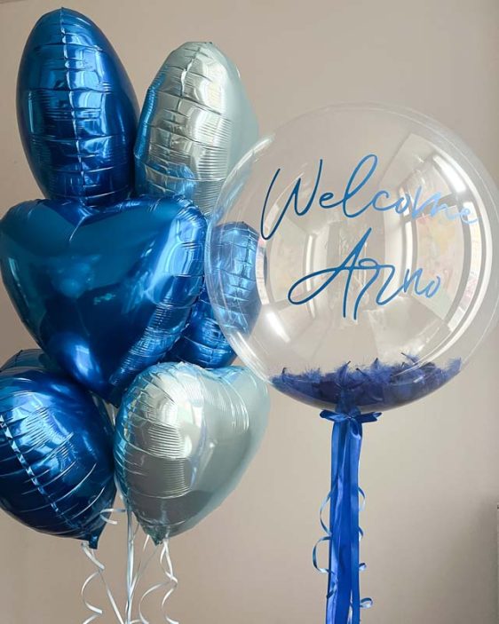 balonky s heliem modry set