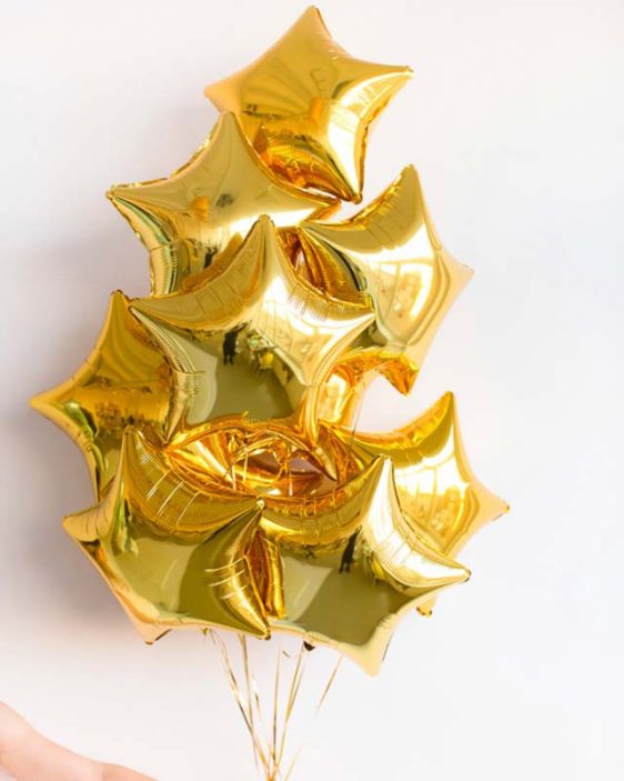 balonky zlate hvezdy