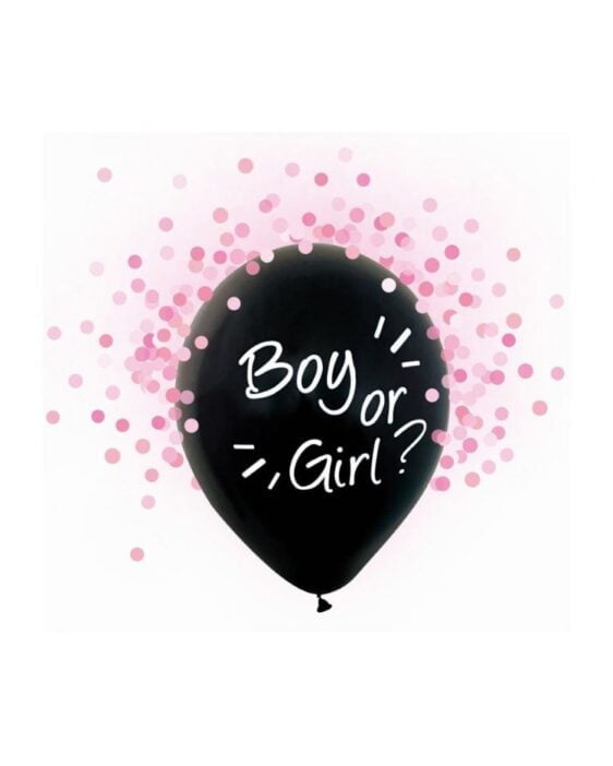 balonky boy or girl s ruzovymi konfety