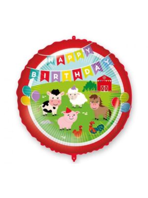 Balónek fóliový Farmyard Happy Birthday 45 cm