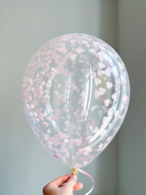 Balonek s konfetami Pink Hearts