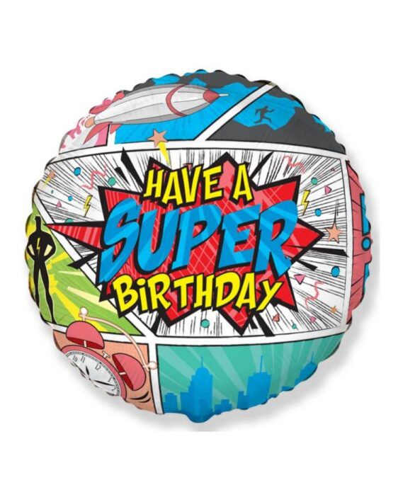Balónek fóliový Superhero birthday