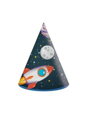 Papírové Čepičky 'Raketový Vesmír', 6 ks