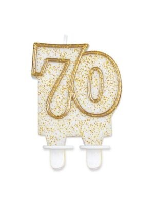 Číslicová Svíčka "70", Třpytivé Zlato, 7,5 cm