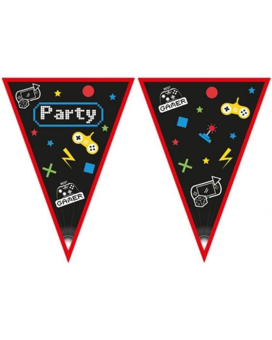 Vlaječková Girlanda Gaming Party, 230 cm
