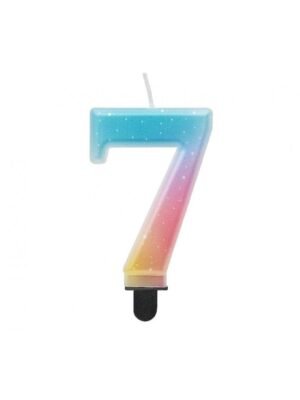 Svíčka Číslice "7", Pastel Ombre, 8 cm