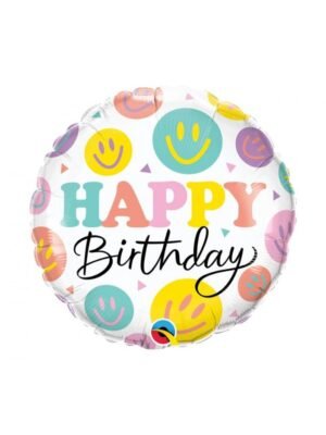 Balónek fóliový Happy Birthday Smileys