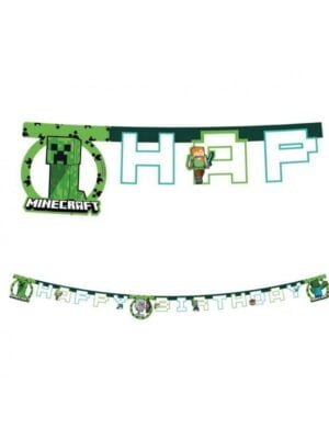 Banner Minecraft - Happy Birthday
