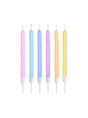 Svíčky Macaron Mix, Metalické, 12.5 cm, 6 ks