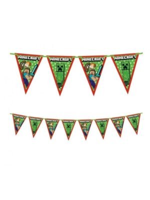 Vlaječková Girlanda Minecraft, 230 cm