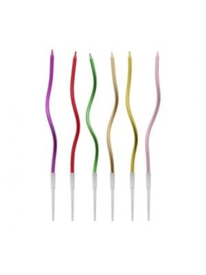 Zakroucené Metalické Svíčky Mix, 16.5 cm, 6 ks
