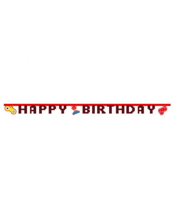 girlanda Gaming Party - Happy Birthday, 200 cm