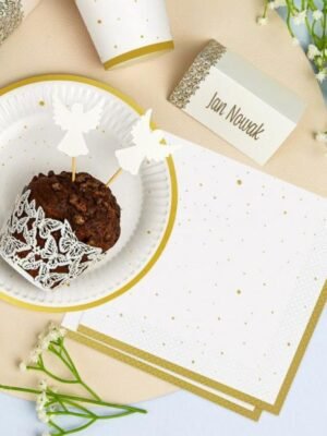 ubrousky na party zlato bile