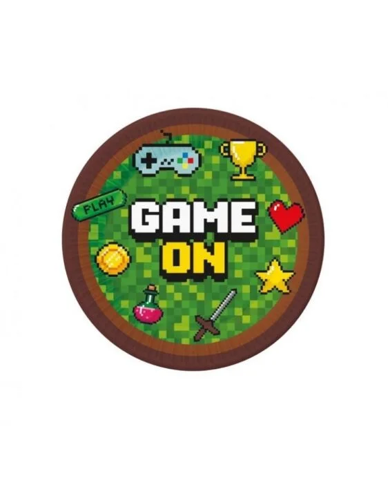 Papírové talíře Game On, 18 cm, 6 ks