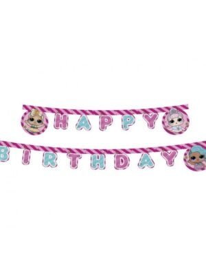 Banner Happy Birthday LOL Glitterati, 210 cm