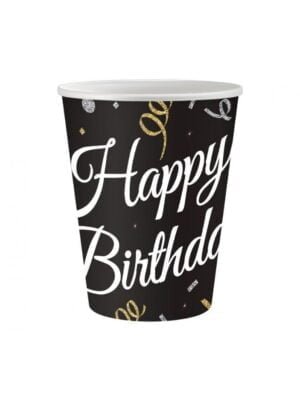 Papírové Kelímky Luxe Happy Birthday, 250 ml, 6 ks