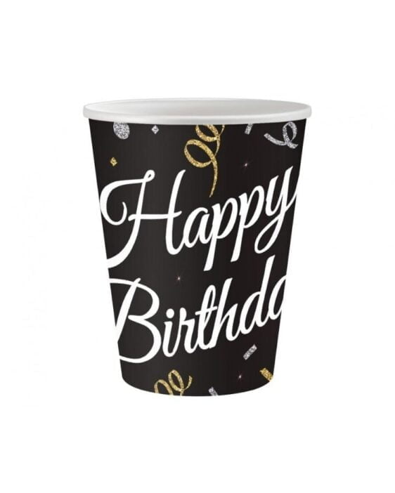 Papírové Kelímky Luxe Happy Birthday, 250 ml, 6 ks