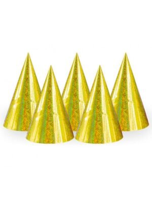 Holografické čepičky, zlaté, 1 ks