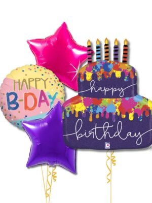 balonky foliove dortik a hvezdicky