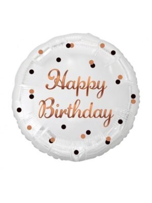 Fóliový balónek Happy Birthday růžovozlatý 46 cm