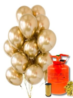 helium set se zlatymi balonky