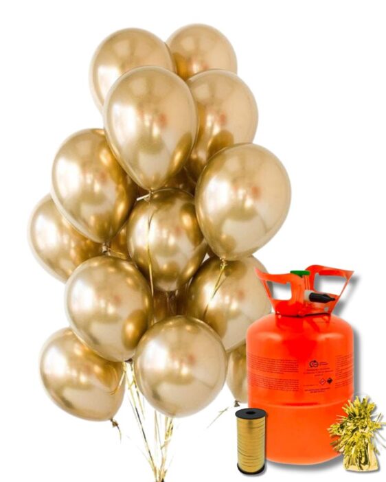 helium set se zlatymi balonky