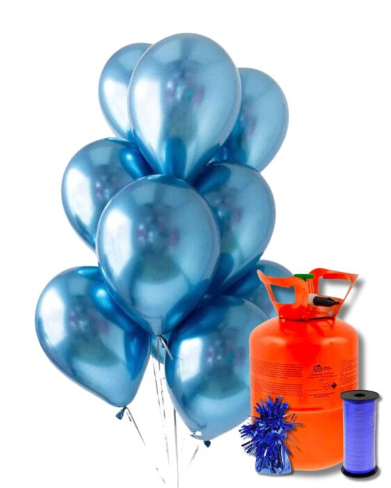 Helium Set s Modrými Balónky