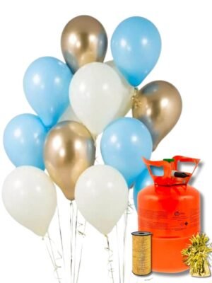 Helium a Balonky - Pastelový Modrý Mix