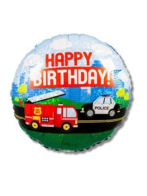 Fóliový balónek s hasičským a policejním autem 46 cm