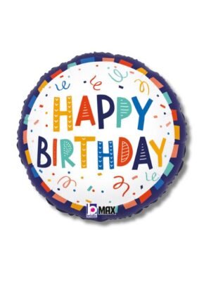Fóliový balónek Happy Birthday Colourful Confetti 46 cm