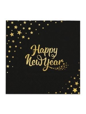 Papírové ubrousky Happy New Year – 10 ks, 33x33 cm