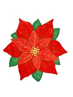 Vánoční ubrousky Vánoční hvězda – 10 ks, 25x25 cm