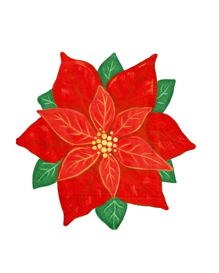 Vánoční ubrousky Vánoční hvězda – 10 ks, 25x25 cm