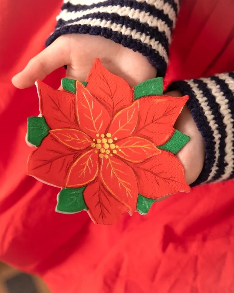 Vánoční ubrousky Vánoční hvězda – 10 ks, 25x25 cm - Obrázek 2