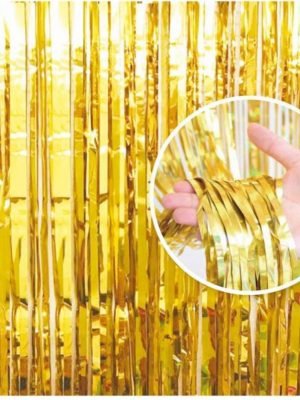 Párty závěs zlatý – 90x240 cm