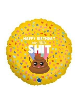 Fóliový balónek Hovínko – Happy Birthday 45 cm