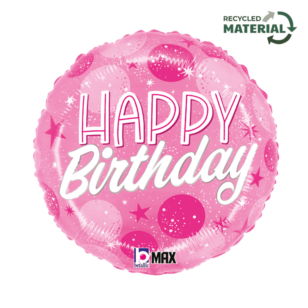 Fóliový balónek růžové puntíky HB 46cm