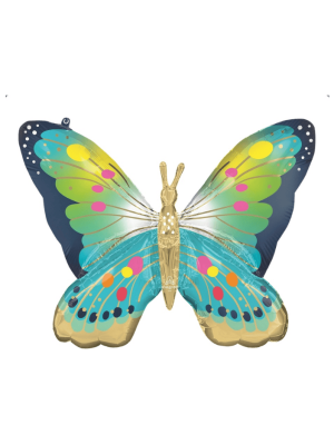 Fóliový balónek Motýl modrý 76x68cm